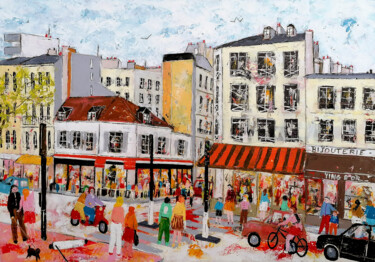 Peinture intitulée "Angle de la rue du…" par Jean-Pierre Borderie, Œuvre d'art originale, Acrylique Monté sur Châssis en bois