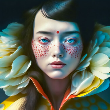 数字艺术 标题为“Lotus Girl” 由Andrea Tscherbner, 原创艺术品, 2D数字工作