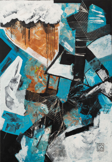 绘画 标题为“composizione_15_23” 由Salvatore Balice, 原创艺术品, 丙烯 安装在木质担架架上