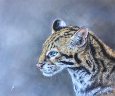 Leopardus pardalis 图画 标题为“Leopardus pardalis” 由Irene_art, 原创艺术品, 粉彩
