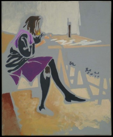 Peinture intitulée "*« Frédérique, s'af…" par Jean Luc Moreau Romain, Œuvre d'art originale, Autre