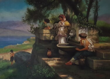 Painting titled "Źródło" by Marek Klaryska, Original Artwork, Oil