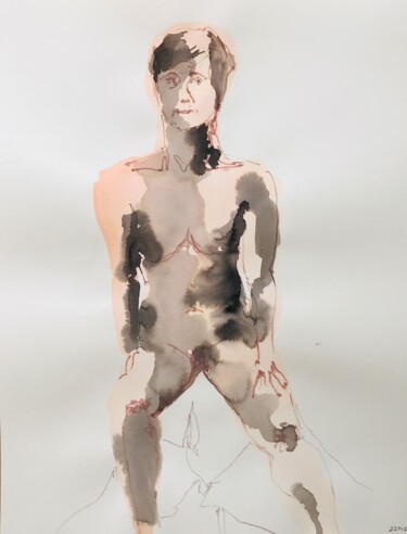 Peinture intitulée "Nu féminin_#9" par Pierre Charpentier, Œuvre d'art originale, Encre