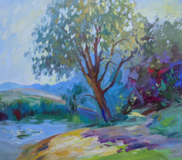 Painting titled "Klazma" by Tatyana Ivolga, Original Artwork, Oil Mounted on Wood Stretcher frame