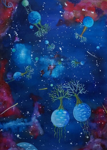 Peinture intitulée "ATTRACTIONS" par Isabelle Zwang, Œuvre d'art originale, Aquarelle