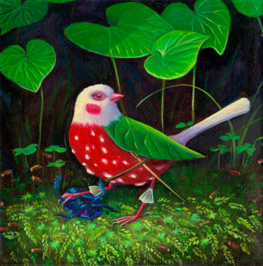绘画 标题为“Forest Bandit” 由Julia Kuzina, 原创艺术品, 油 安装在木质担架架上