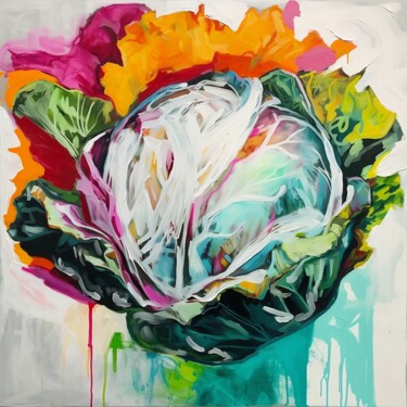 Colorful Harvest Painting titled "Colorful Harvest" by Elena Aleksandrova, Original Artwork, Digital Print Mounted on Wood Stretcher frame
