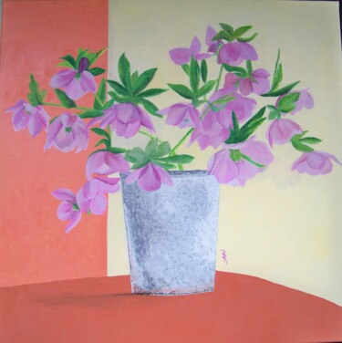 Les fleurs de Lyas, version à l'acrylique. Peinture intitulée "Les fleurs de Lyas,…" par Maryse Curinier-Rochette, Œuvre d'art originale, Acrylique