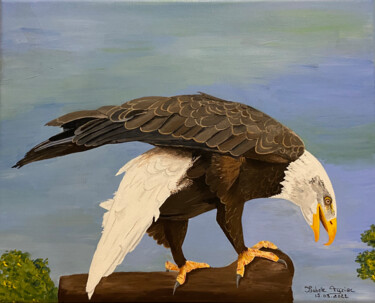 Peinture intitulée "Pygargue à tête bla…" par Isabelle Tysiac, Œuvre d'art originale, Acrylique
