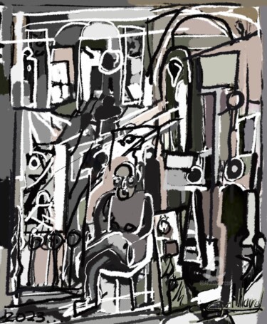 绘画 标题为“Autoportrait dans l…” 由Cédric Gaillard, 原创艺术品, 油