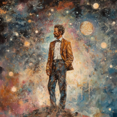 Картина под названием "the thinker" - Pulchra Family, Подлинное произведение искусства, Цифровая живопись