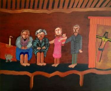 Schilderij getiteld "UKRAINE - EXIL DES…" door Daniel Garcia (Léo), Origineel Kunstwerk, Acryl