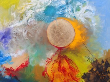 Painting titled "Golden Sun #2#" by Margo Tartart, Original Artwork, Oil