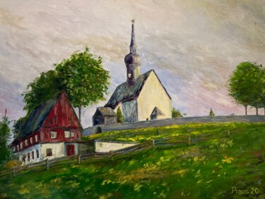 Erzgebirgische Kirche Malerei mit dem Titel "Erzgebirgische Kirc…" von Stephan Praus, Original-Kunstwerk, Öl