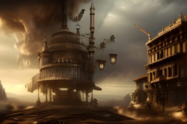 数字艺术 标题为“casa steampunk” 由Lorenzo Corti, 原创艺术品, AI生成的图像