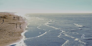 Photography titled "A PLACE TO SEA • SE…" by Astr, Original Artwork, Manipulated Photography Mounted on Wood Stretcher frame