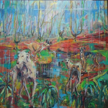 Peinture intitulée "Los guardianes del…" par Amaya F Fariza, Œuvre d'art originale, Huile