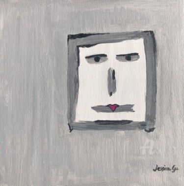 Painting titled "Televisione umana" by Jessica Gu, Original Artwork, Acrylic