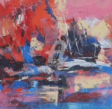 Painting titled "nature_ flac" by Ahmed Zaibi, Original Artwork, Acrylic