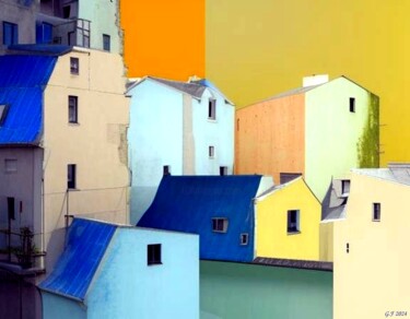 Digital Arts titled "Village du Sud" by Guerra-Foschia, Original Artwork, AI generated image