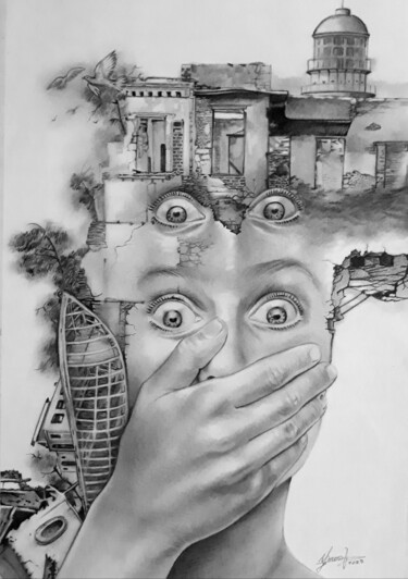图画 标题为“Continuidad” 由Yiroshi Toujague Torres, 原创艺术品, 铅笔