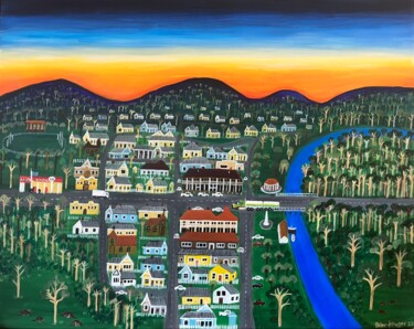 绘画 标题为“A Country Town” 由Peter Kruger, 原创艺术品, 丙烯