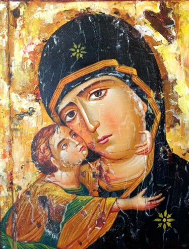 绘画 标题为“Mather Mary” 由Aleks Margjini, 原创艺术品, 丙烯