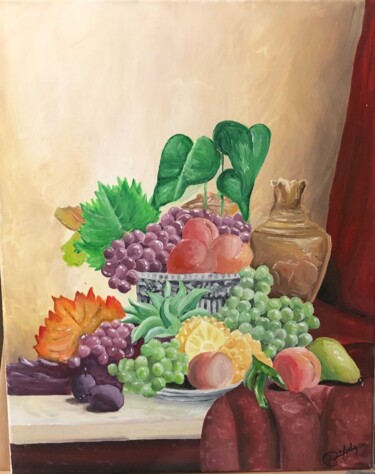 绘画 标题为“Nature Morte.” 由Léa Melkonyan, 原创艺术品, 丙烯 安装在木质担架架上