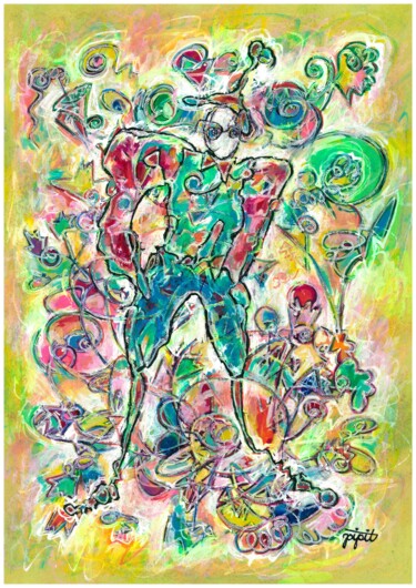 Pittura intitolato "Floating over the f…" da Pipit Yamamoto, Opera d'arte originale, Acrilico
