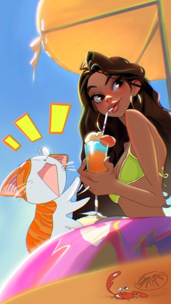 数字艺术 标题为“cocktail” 由Anastasiia Balanda, 原创艺术品, 2D数字工作