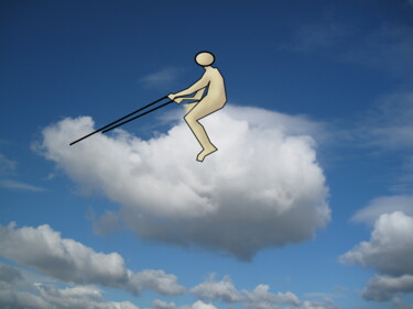 Digitale Kunst getiteld "Cloud Riding" door Gee Shepherd, Origineel Kunstwerk, 2D Digital Work