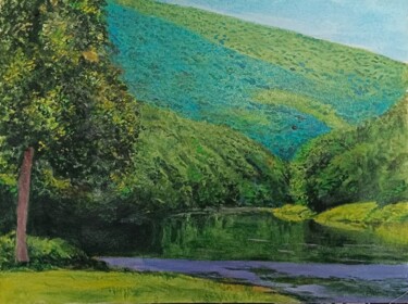 Painting titled "When The Sun Goes D…" by Leo Budhi, Original Artwork, Acrylic
