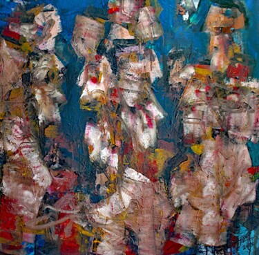 Painting titled "ABSTRACTION, MOUVEM…" by Jacques Donneaud, Original Artwork, Acrylic Mounted on Wood Stretcher frame