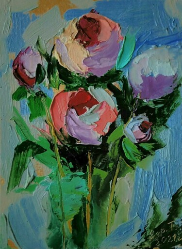 Pittura intitolato "Цветы" da Tatiana Verevka, Opera d'arte originale, Olio