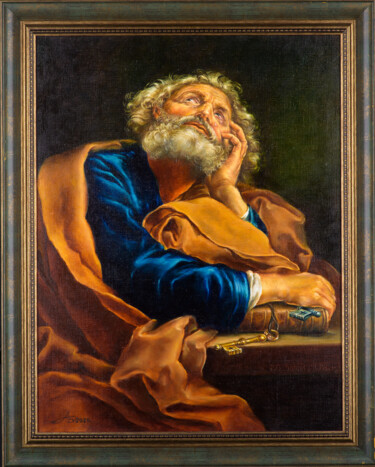 Pittura intitolato "Святой Петр" da Aleks Bondar, Opera d'arte originale, Olio