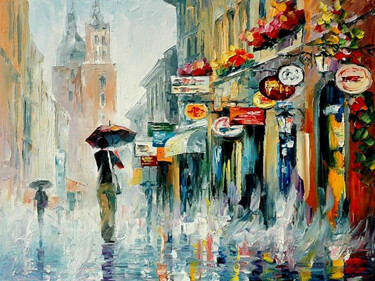 Painting titled "Autumn Rain" by Aryawansa Kumarasinghe, Original Artwork, Acrylic Mounted on Wood Stretcher frame