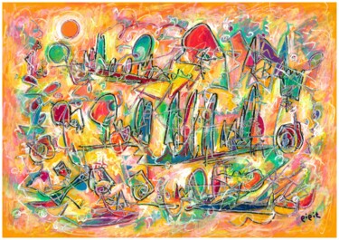 Painting titled "With the flow of wi…" by Pipit Yamamoto, Original Artwork, Acrylic