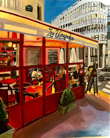 Peinture intitulée "Les 2 coupoles" par Laure Dupuy, Œuvre d'art originale, Acrylique Monté sur Carton