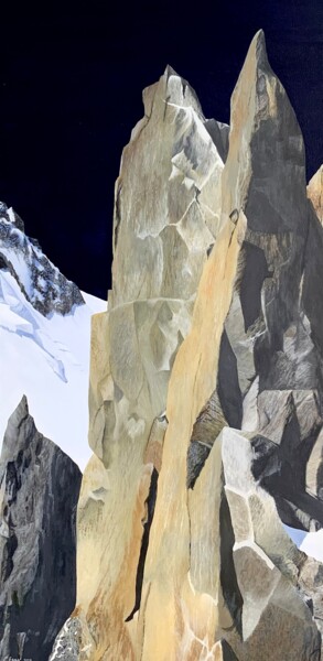 Peinture intitulée "Les aiguilles du ci…" par Patrick Egger, Œuvre d'art originale, Acrylique Monté sur Châssis en bois