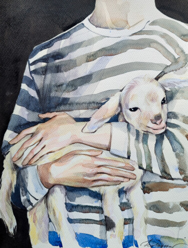"Lamb" 绘画 标题为“"Lamb"” 由Leyla Zhunus, 原创艺术品, 水彩