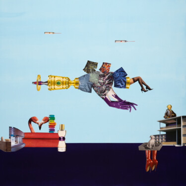 Collages intitolato "The extremity of lo…" da Dima Dobrovolskij, Opera d'arte originale, Collages Montato su Alluminio