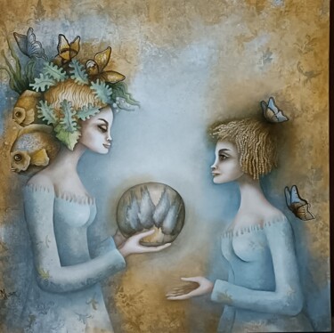 Peinture intitulée "HÉRITAGE" par Monica Cattaneo, Œuvre d'art originale, Huile Monté sur Châssis en bois