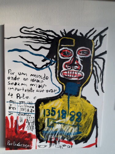 Peinture intitulée "BASQUIAT2019" par Paulo Gêneses, Œuvre d'art originale, Encre