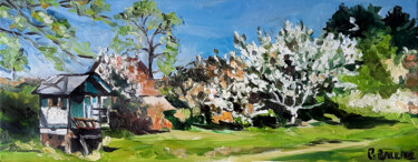 Peinture intitulée "La cabane du jardin" par Pascal Brachet, Œuvre d'art originale, Huile