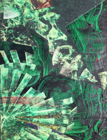"Polyptyque vert (4)" başlıklı Resim Cleopastel tarafından, Orijinal sanat, Pastel