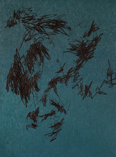 Portrait in Blue 绘画 标题为“Portrait in Blue” 由Ihar Barkhatkou, 原创艺术品, 油