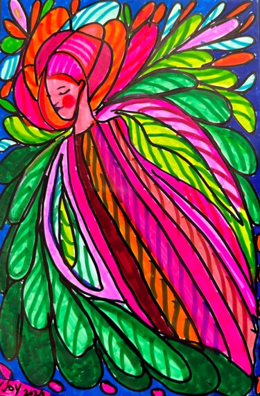 Drawing titled "The Escape" by Njoy, Original Artwork, Marker