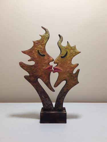 Sculpture intitulée "EL BESO" par José Manuel Solares, Œuvre d'art originale, Bois