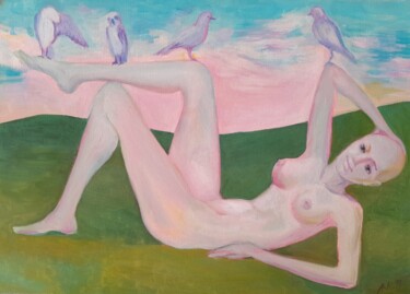 On the Wave of Grass 绘画 标题为“On the Wave of Grass” 由Alfia Kircheva, 原创艺术品, 油