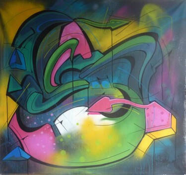 Peinture intitulée "100 titres 94" par Saname, Œuvre d'art originale, Bombe aérosol